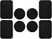 Produktbild ivoler [8 Stück Metallplatte, Metallplättchen Set Selbstklebend Ersatzplatten (4 Runden+4 Rechteckig) mit Klebefolie für Magnet KFZ handyhalterung - schwarz