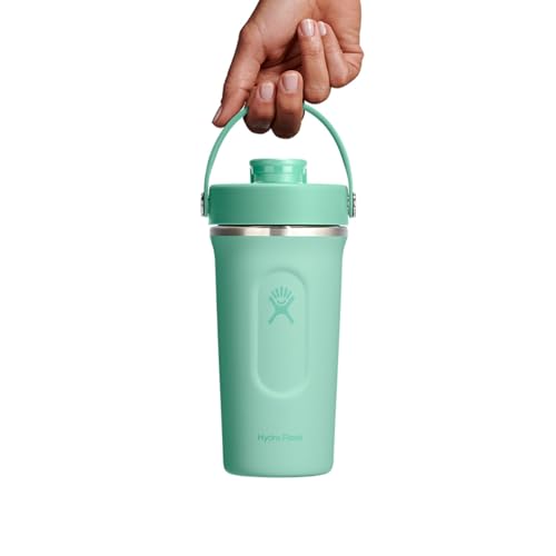 Image of Hydro Flask Shaker Bottle - Insulated Stainless Steel Gym Bottle for Pre Workout & Protein 24 Oz Mermaid Green