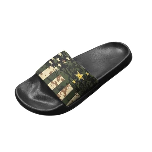 Women's Flag Print Shower Slippers Slide Flat Sandals Open Toe Beach Shoes for Indoor Outdoor2