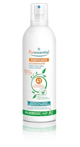 Puressentiel - Spray Purificante per l'Aria ai 41 Oli Essenziali 500 ml - 100% Puri e Naturali, Purifica, Tratta e Igienizza i Tessuti, Con Formula Brevettata, 0% Gas Propulsore