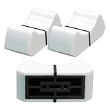  2 x Prof. Faderknopf WEISS 4mm Lever 6 Schiebeknopf Fadercaps Faderkappen Caps für Schiebepotentiometer Schiebepoti Potentiometer Poti
