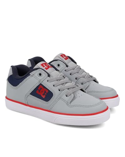 DC Sneaker Skate Shoe, Grey/Blue/RED, 13 US Unisex Little Kid