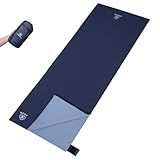 YOGOTO 寝袋 夏用 冬用 連結可 封筒型 軽量 1000g 丸洗いOK コンパクト オールシーズン 圧縮スタッフバッグ付き 登山 ハイキング アウトドア ソロキャンプ バイクキャンプ 車中泊 防災 ネイビー フードなし