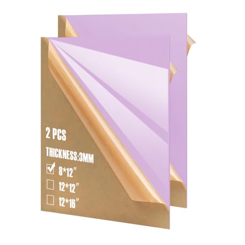 Image of 2pcs Pastel Cell Cast Acrylic Sheets Purplish Blue 1 /8inch (3mm) 7.87x11.8 200x300mm Glossy Matte Laserable Plexiglass Sheets Plasitc Board for Laser Cutting Engraving DIY Project