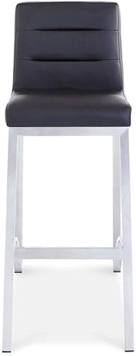 Miniatura 9 de Zuri Furniture Lynx Taburete de bar contemporáneo con base de metal, color crema