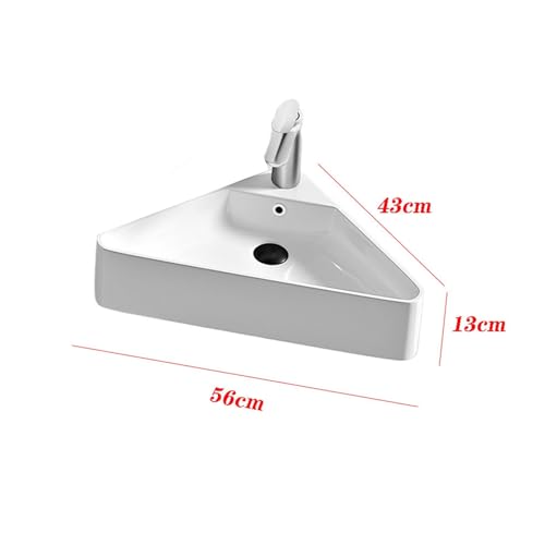 Lavabo de baño sobre encimera triangular para ganar espacio en aseos 3