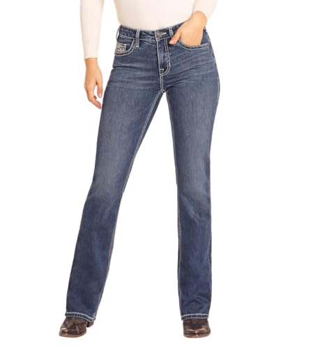 Rock & Roll Denim Women's Mid Rise Aztec Bootcut Jeans2