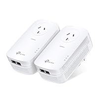 TP-Link AV2000 Gigabit Passthrough Powerline Starter Kit, Powerline Adapter, 2-Port Gigabit Ethernet, Gaming & HD Video Streaming, MIMO, No Configuration Required, AU Plug (TL-PA9020P KIT)