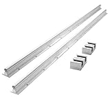 Linear Rails and Bearings Linear Rail 2X SBR20-1000mm Linear Slide Rail and 4X SBR20UU Carriage Bearing Block Linear Bearings and Rails for DIY CNC Routers Lathes Machine
