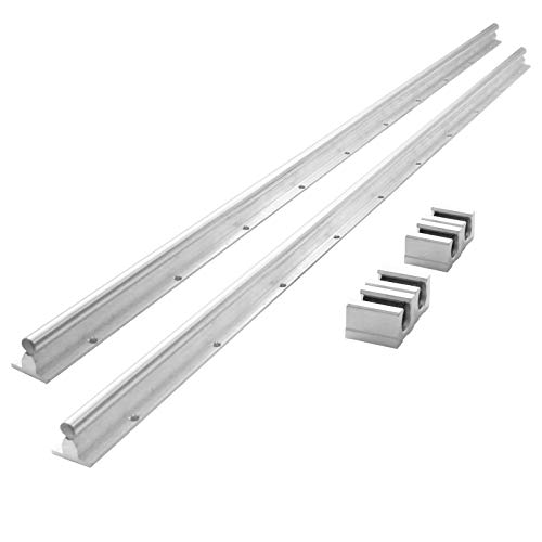 Linear Rails and Bearings Linear Rail 2X SBR20-1000mm Linear Slide Rail and 4X SBR20UU Carriage Bearing Block Linear Bearings and Rails for DIY CNC Routers Lathes Machine