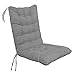 SWECOMZE Coussins de chaise à dossier haut lavable | Coussins d'assise et de dossier pour chaises de jardin – 40 x 90 cm – Pour l'intérieur et l'extérieur (gris)