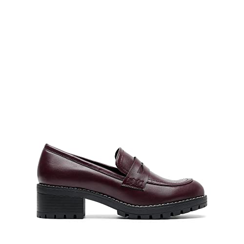 Image of DREAM PAIRS Women's Platform Chunky Heeled Loafers, Womens Business Casual Shoes