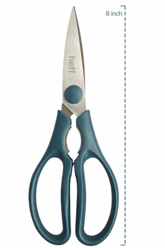 Image of Heff Kitchen Scissors, Teal, Stainless Steel, 8 Inches