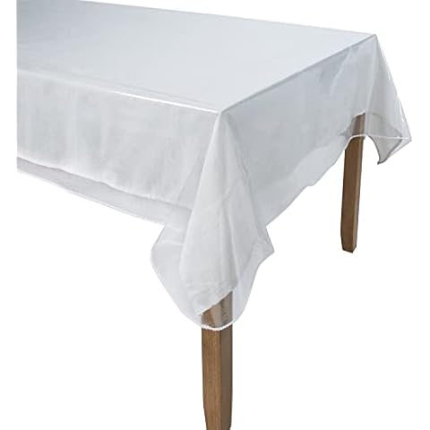 Home Details Oblong Tablecloth Protector | Dimensions: 60"x 90" | Kitchen | Durable Construction | Crystal Clear Vinyl Cover