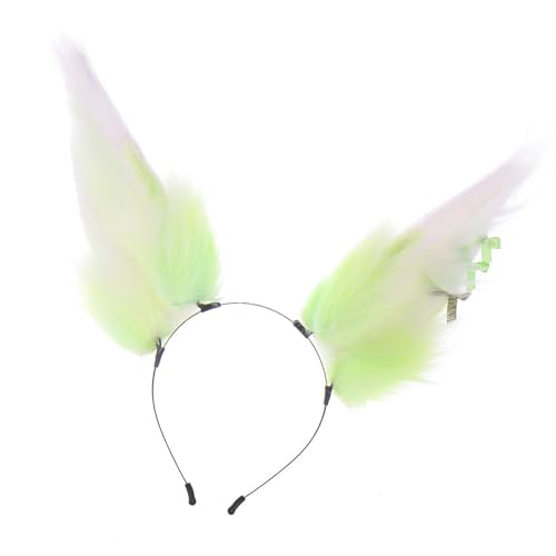 Serre-tête avec oreilles d'anime pliable en peluche pour déguisement Halloween