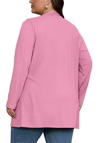 Image of OLRIK Plus Size Cardigan for Women 2026 Lightweight Open Front with Pockets