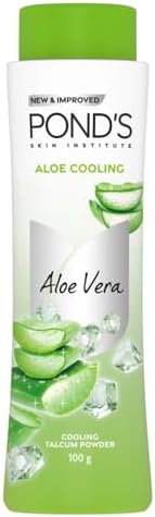 POND'S Aloe Cooling Powder, 100g, for Instant Cooling and Refreshing Relief in Summer, with 100% Aloe Extract, 3X Cooling Effect, Long-Lasting Fragrance