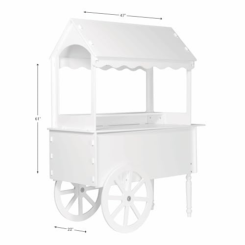 Vintage Candy Cart Display Stand with Wheels - Decorated Dessert Cart for Parties, Birthdays & Weddings - Easy to Assemble