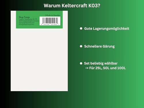 Keltercraft K03 Cider Hefe [2x 10g: Für 50L Apfelwein] Trockenhefe Weinhefe Reinzuchthefe