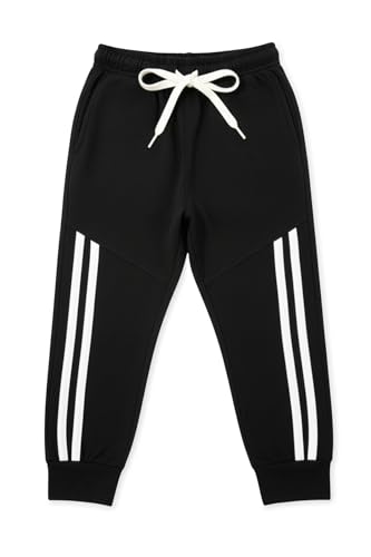 Image of Trampoline Girls Pack of 3 Cotton Blend Trackpants | Soft & Stretchy Joggers with Side Stripes | Casual Wear Bottoms for Girls