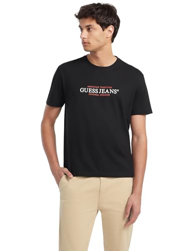 T-shirt GUESS Homme manches courtes jeans fini le coton qui vrille