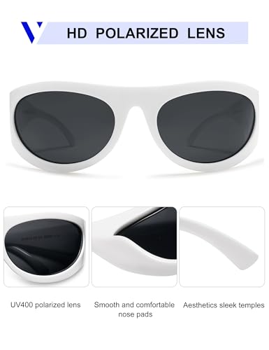 Image of VANLINKER Polarized Wrap Around Sunglasses for Women Men Trendy Sporty Style Oversized Shield Frame VL9814