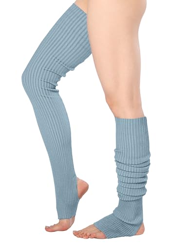 Image of v28 Women Girls Thigh High Long Neon Ribbed Knit Leg Warmers Plus Size Boot Extra Long Large Socks Available in S~3XL