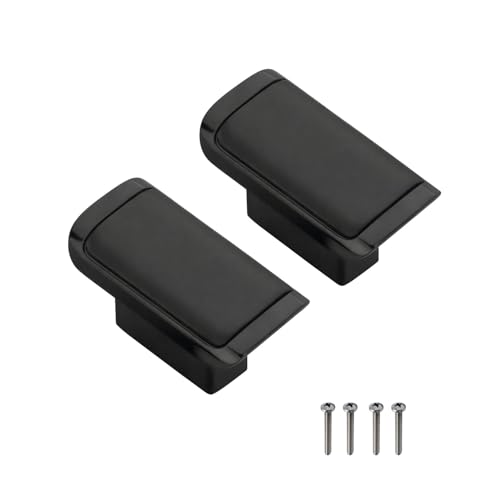 Image of VOLO 2 Piece Rectangular Drawer Knob with 4 Screws | Cabinet Cupboard Wardrobe Drawer Knob | Kitchen Furniture Cabinet Door Knob | Drawer Closet Cupboard Knob | Black Finish