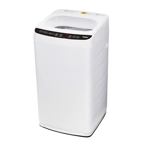 COMFEE' Portable Washing Machine, 0.9 cu.ft Compact Washer With LED Display, 5 Wash Cycles, 2 Built-in Rollers, Space Saving Full-Automatic Washer with wheels