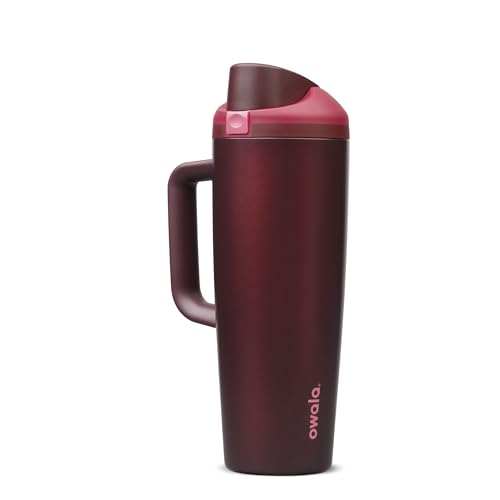 Image of Owala FreeSip Tumbler Stainless Steel Water Bottle 30 oz Black Cherry