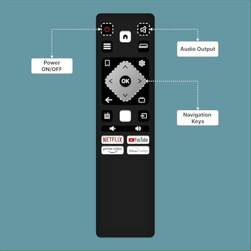 Image of BLACKSHEEP Compatible with Acer Tv Remote Original Model Suitable for I Series and H Series Smart Android 2K 4K 32 40 43 50 55 65 75 LED UHD FHD Television Non Voice Command Control -(Black)