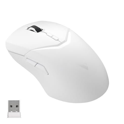 Rapoo VT9 Pro Souris Gamer sans Fil pour l’Esport, Paw 3398 Sensor, 26000 DPI, Latence 1 ms, Ultralégère 68g, 160 h d'autonomie, 10 Boutons programmables, Mémoire Intégrée, Blanc