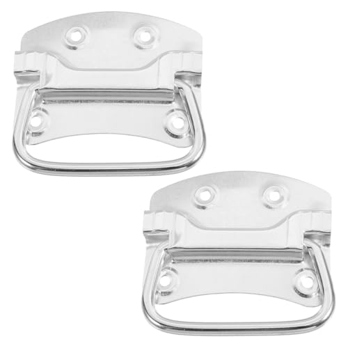 Image of MAGICLULU 2Pcs Heavy Duty Chest Handles, Zinc Plated Case Pull Handle for Toolbox, Chest, Trash Can, Cabinet, Galvanized Buckets Silver
