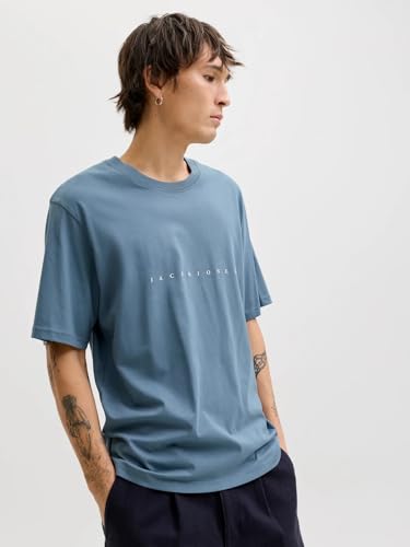 JACK & JONES Herren JJSTAR JJ Tee SS MP, B/Dark Navy/Blue Mirage/White, XS 4