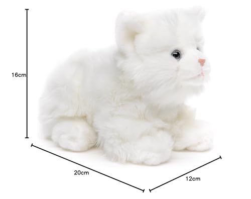 Uni-Toys - Katze weiß, liegend - 20 cm (Länge) - Plüsch-Kätzchen - Plüschtier, Kuscheltier