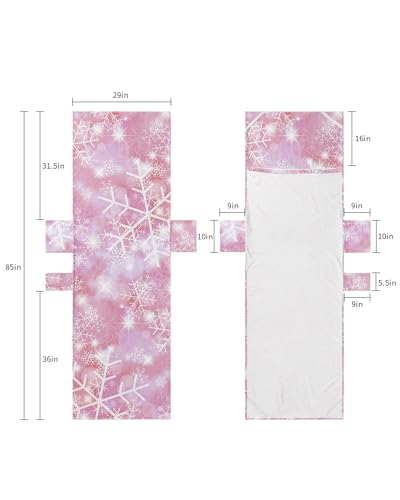 Pink Snowflake Christmas Beach Lounge Chair Towel Cover, Soft Chaise Lounge Towel with Side Pockets Patio Pool Chairs Cover for Beach/Pool Sunbathing 29x85 Winter Snowflake Xmas