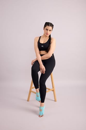 Image of Mint & Oak Pilates Socks with Grips for Women, Ankle Length Non-Slip Yoga Socks, Cotton Ideal For Yoga, Pilates, Gym, Workout, Cute Women's Gift