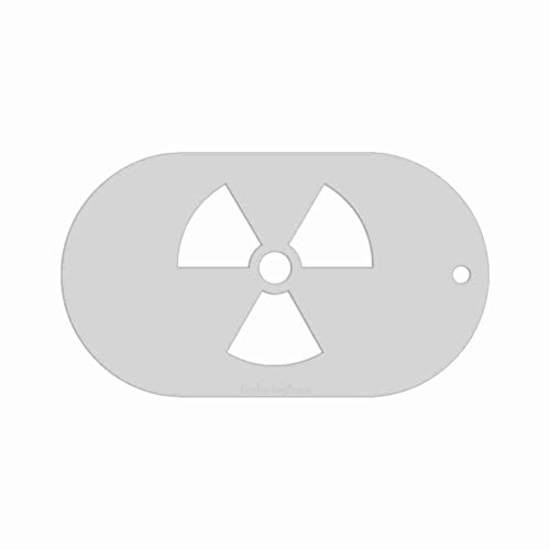 Stencil- Radioactive Symbol, 1.6x1.5 Inch Image on 3.5x2 Border, Size 1