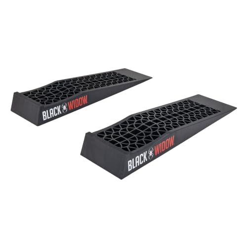 Low Car Ramps for Oil Change, 5,000 lb GAWR, 2.5" Lift, Black Widow