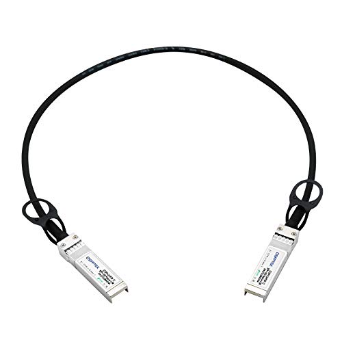 QSFPTEK 10G SFP+ DAC Cable, 0.5m (2ft) Passive Direct Attach Copper Twinax Cable for Cisco SFP-H10GB-CU50CM, Ubiquiti, D-Link, Netgear, Mikrotik, Open Switch Devices