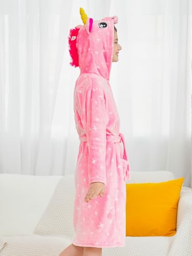 Image of Doctor Unicorn Soft Unicorn Hooded Bathrobe Sleepwear - Unicorn Gifts for Girls