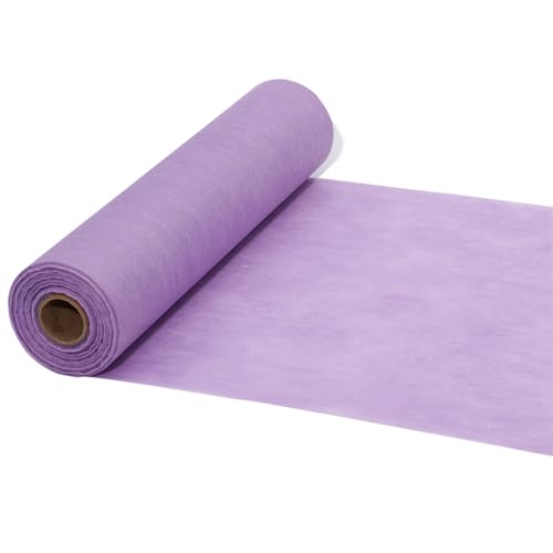 FRKOKRFA Chemin de Table en Non-tissé - Lilas - 25 m x 30 cm Nappe décorative - Décoration de Table - pour Anniversaire, Mariage, baptême, Communion et...