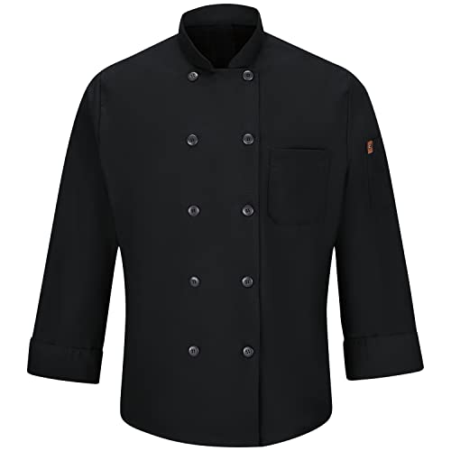 Image of Red Kap Men's Long Sleeve Ten Button Chef Coat with Mimix and Oilblok