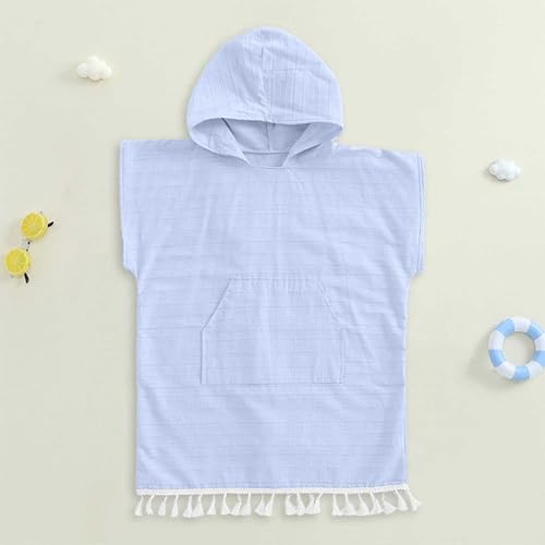 Toddler Swim Cover Up Little Girls Swimsuit Coverup Bathing Suit Pool Beach Hooded Tassel Dress with Pocket2