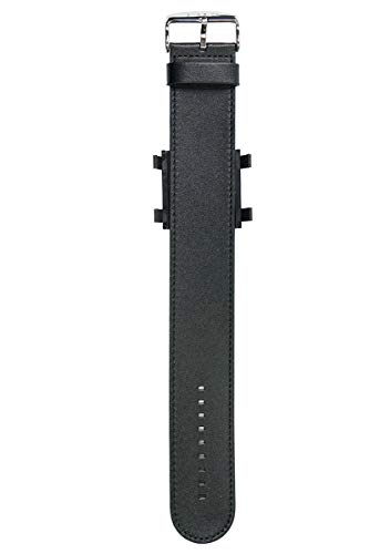 S.T.A.M.P.S. Stamps - Bracelet de Montre en Cuir Classique, Noir, Taille 225 x 30 mm, réglable, Boucle en Acier Inoxydable, Accessoire élégant