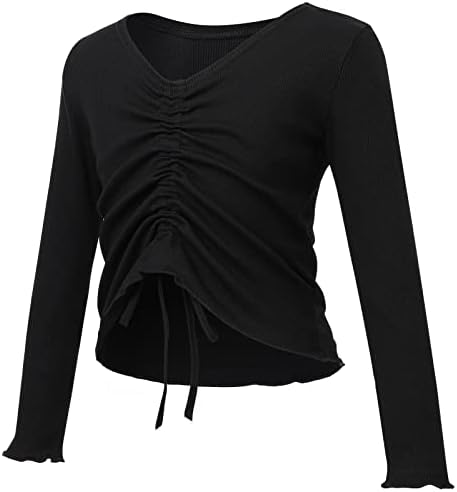 Ballet Sweater for Girls Ballet Top Ballet Wrap Girls Long Sleeve Dance Top Dance Sweater Warm Pullover Knit Dance Clothes Black