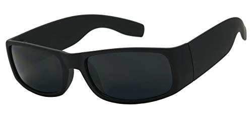 ShadyVEU Super Flat Top Hardcore Cholo OG Gangster Dark Black Matte Frame Rectangular Bulky Square Sunglasses