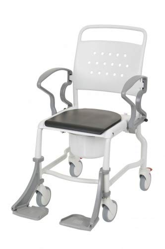 Rebotec Bonn Toilettenstuhl grau/Festellbremsen hinten/feste Beinstützen