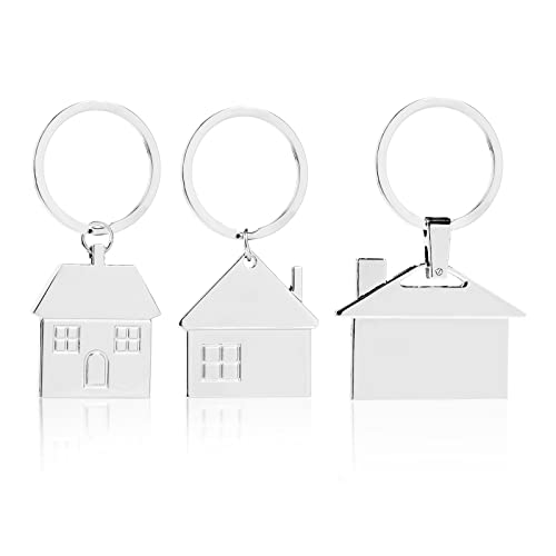 ISKYBOB Set of 3 House Design Key Chain Creative Metal Keyring Gift