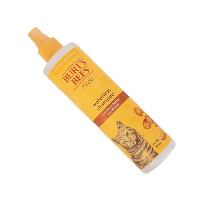 Burt's Bees for Pets Waterless Cat Shampoo for Cats with Shea Butter and Honey - A No Rinse Dry Kitten Shampoo, Gentle Cat Grooming Supplies for Pet Cleaning, Kittens & Indoor Cats, 10 Fl Oz-i9h1EcdX